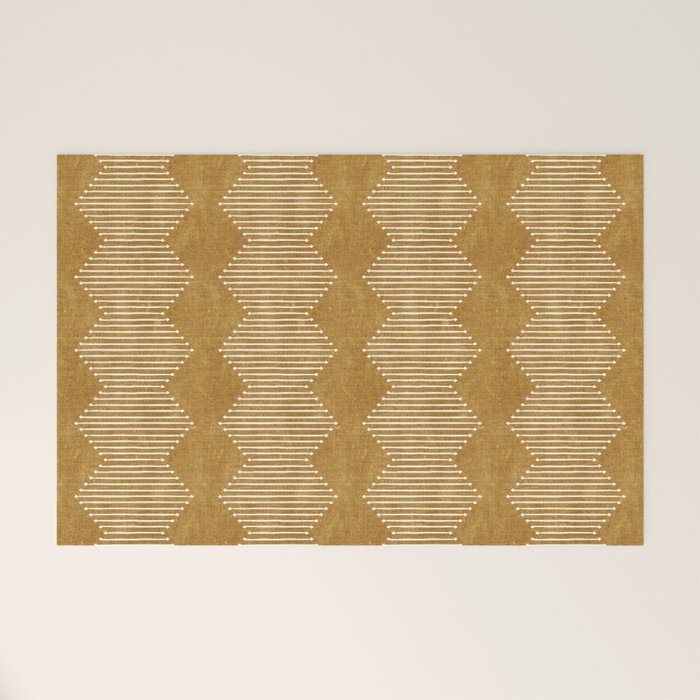 mudcloth diamonds - mustard Welcome Mat Gallery Image 1