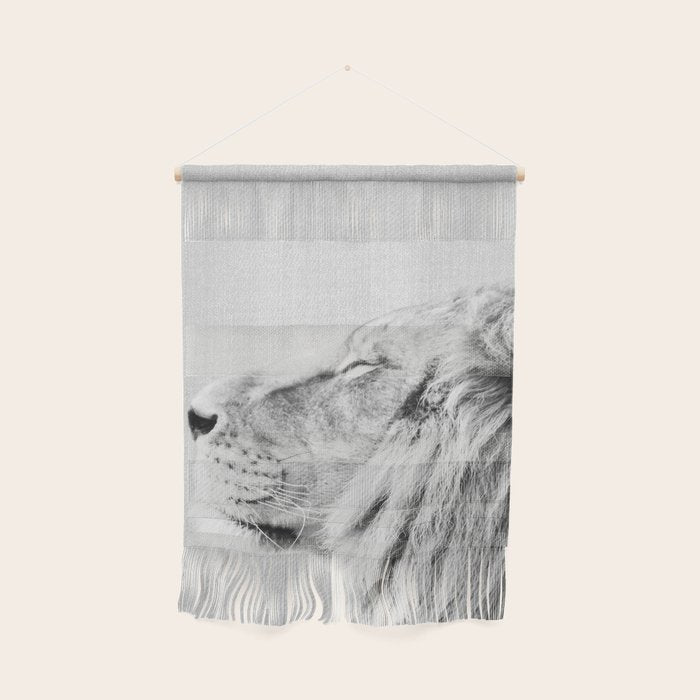 Lion Portrait - Black & White Wall Hanging Gallery Image 1