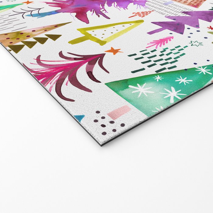 Colorful Christmas Trees Welcome Mat Gallery Image 2