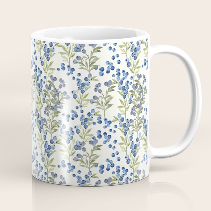 âWild Blueberryâ - Botanical Pattern Coffee Mug Gallery Image 1