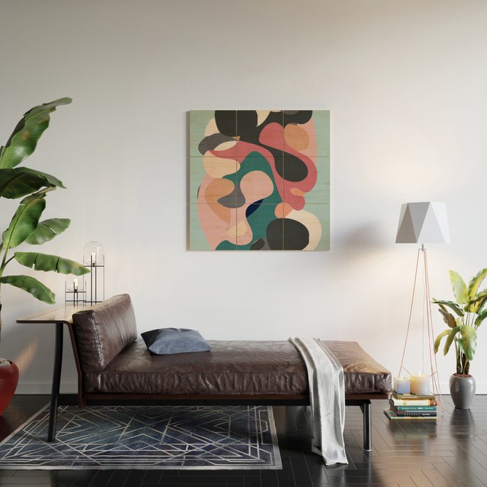 Abstract Shapes 6 Wood Wall Art Gallery Image 2