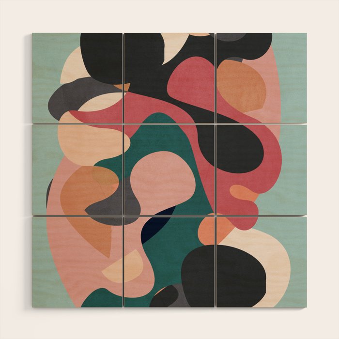 Abstract Shapes 6 Wood Wall Art Gallery Image 1
