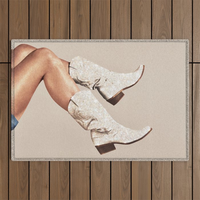 These Boots - Neutral Glitter II / Beige Outdoor Rug Gallery Image 1