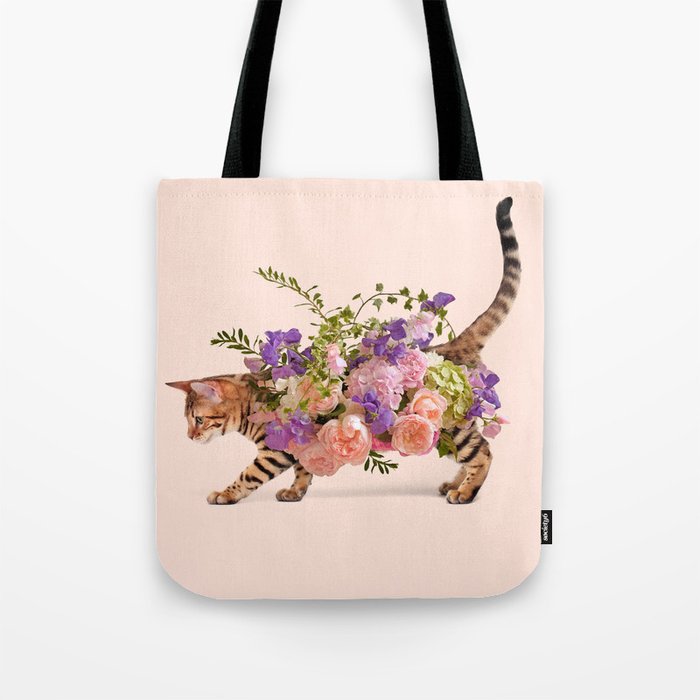 FLOWER CAT Tote Bag Gallery Image 1