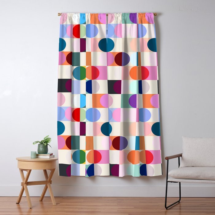 Confetti Checkerboard Window Curtain