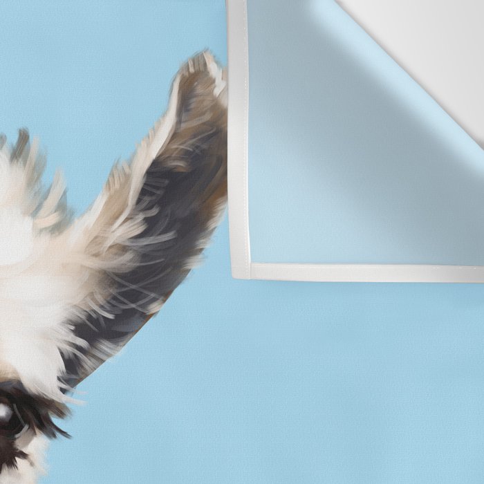 Bubble Gum Sneaky Llama in Blue Wall Tapestry Gallery Image 3
