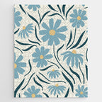 Happy Florals, Light Blue and Yellow Jigsaw Puzzle Gallery Image 1