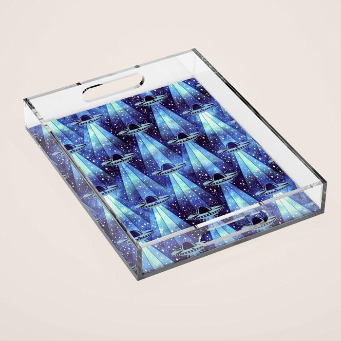Cosmic UFO - mysterious blue flash Acrylic Tray Gallery Image 1