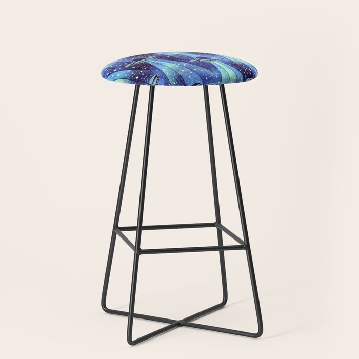 Cosmic UFO - mysterious blue flash Stool Gallery Image 1