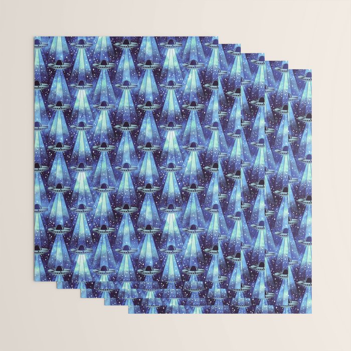 Cosmic UFO - mysterious blue flash Wrapping Paper Gallery Image 3