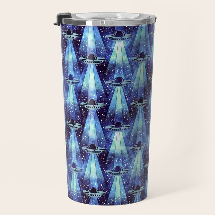 Cosmic UFO - mysterious blue flash Travel Mug Gallery Image 3