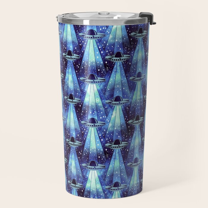 Cosmic UFO - mysterious blue flash Travel Mug Gallery Image 2