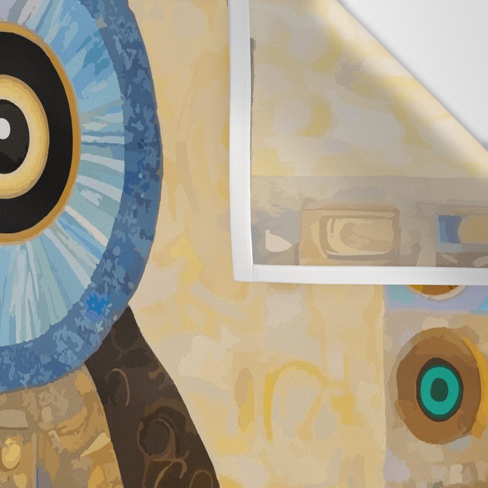 Gustav Klimt Style Blue and Gold Owl Wall Tapestry Gallery Image 3