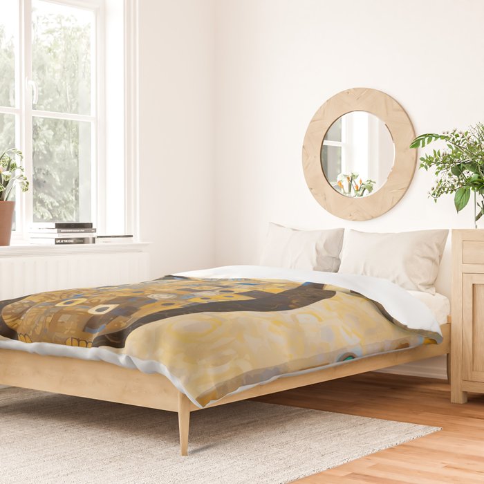 Gustav Klimt Style Blue and Gold Owl Duvet Cover Gallery Image 2