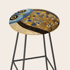 Gustav Klimt Style Blue and Gold Owl Stool Gallery Image 2