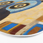 Gustav Klimt Style Blue and Gold Owl Bath Mat Gallery Image 3