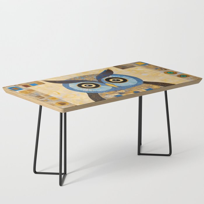 Gustav Klimt Style Blue and Gold Owl Coffee Table Gallery Image 1