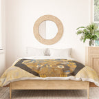 Gustav Klimt Style Blue and Gold Owl Duvet Cover Gallery Image 3