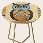 Gustav Klimt Style Blue and Gold Owl Side Table Gallery Image 2