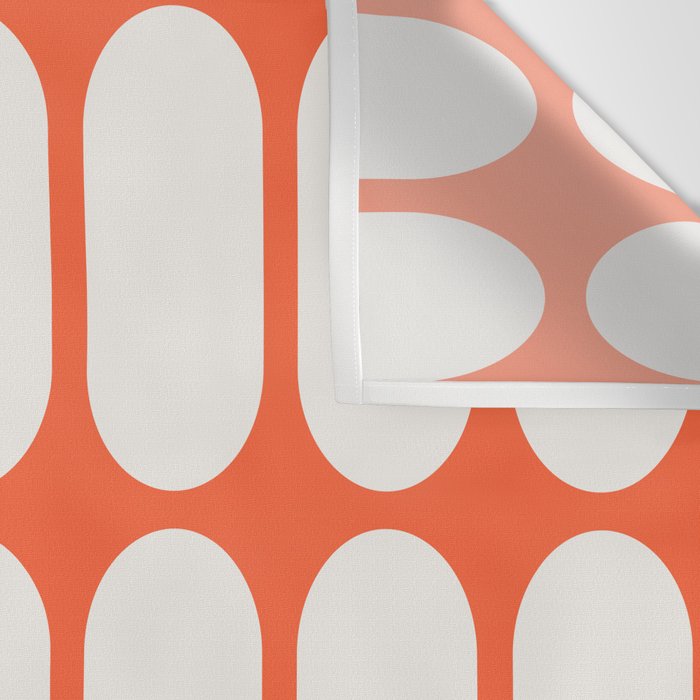 Midcentury Modern Retro Abstract Capsule Inspired Geometric Shapes in Minimalist Graphic Orange Wall Tapestry Gallery Image 3