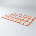 Midcentury Modern Retro Abstract Capsule Inspired Geometric Shapes in Minimalist Graphic Orange Rug Gallery Image 3