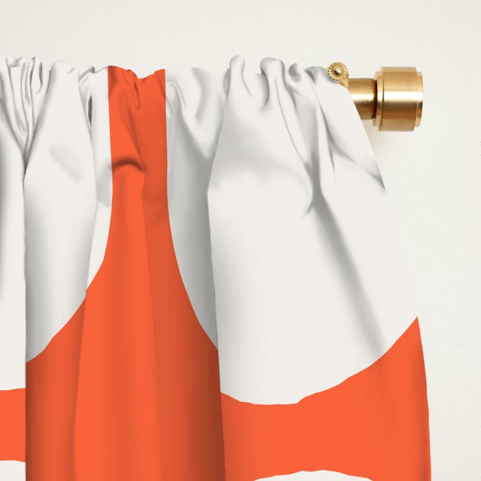 Midcentury Modern Retro Abstract Capsule Inspired Geometric Shapes in Minimalist Graphic Orange Window Curtain Gallery Image 2