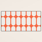Midcentury Modern Retro Abstract Capsule Inspired Geometric Shapes in Minimalist Graphic Orange Desk Mat Gallery Image 3