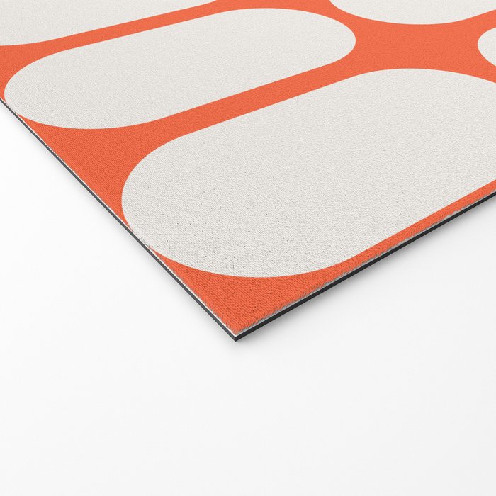 Midcentury Modern Retro Abstract Capsule Inspired Geometric Shapes in Minimalist Graphic Orange Welcome Mat Gallery Image 2