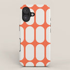 Midcentury Modern Retro Abstract Capsule Inspired Geometric Shapes in Minimalist Graphic Orange iPhone Case Gallery Image 1