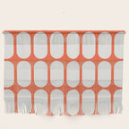 Midcentury Modern Retro Abstract Capsule Inspired Geometric Shapes in Minimalist Graphic Orange Wall Hanging Gallery Image 1