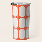 Midcentury Modern Retro Abstract Capsule Inspired Geometric Shapes in Minimalist Graphic Orange Travel Mug Gallery Image 3