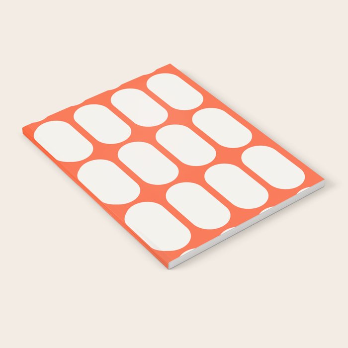 Midcentury Modern Retro Abstract Capsule Inspired Geometric Shapes in Minimalist Graphic Orange Notebook Gallery Image 2