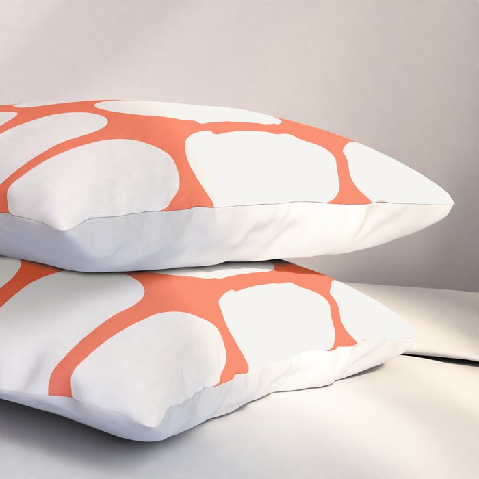 Midcentury Modern Retro Abstract Capsule Inspired Geometric Shapes in Minimalist Graphic Orange Pillow Sham Gallery Image 3
