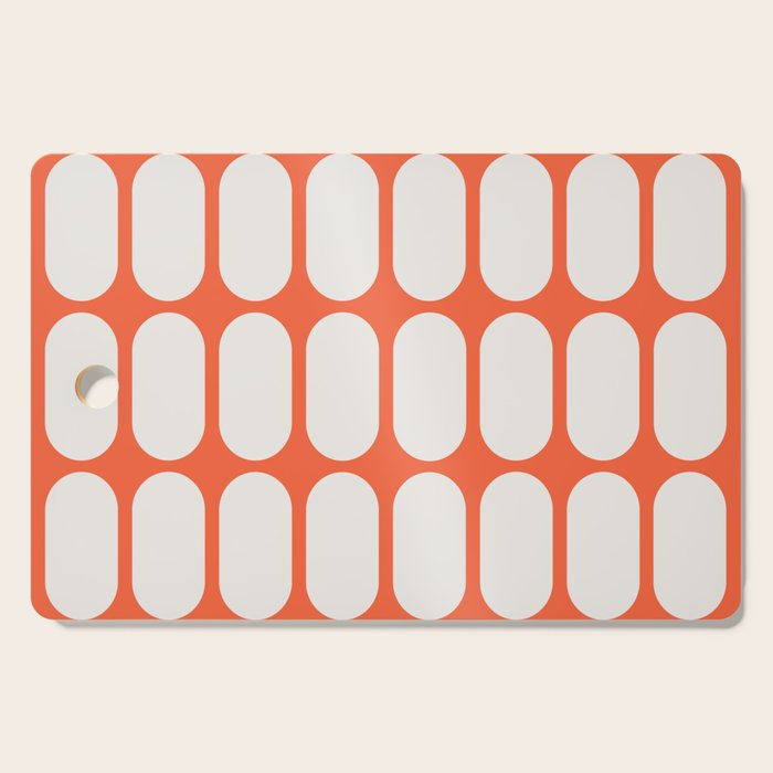 Midcentury Modern Retro Abstract Capsule Inspired Geometric Shapes in Minimalist Graphic Orange Cutting Board Gallery Image 1