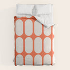 Midcentury Modern Retro Abstract Capsule Inspired Geometric Shapes in Minimalist Graphic Orange Duvet Cover Gallery Image 6