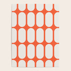 Midcentury Modern Retro Abstract Capsule Inspired Geometric Shapes in Minimalist Graphic Orange Poster Gallery Image 4