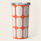 Midcentury Modern Retro Abstract Capsule Inspired Geometric Shapes in Minimalist Graphic Orange Travel Mug Gallery Image 2