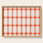 Midcentury Modern Retro Abstract Capsule Inspired Geometric Shapes in Minimalist Graphic Orange Serving Tray Gallery Image 1