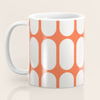 Midcentury Modern Retro Abstract Capsule Inspired Geometric Shapes in Minimalist Graphic Orange Coffee Mug Gallery Image 3