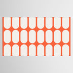 Midcentury Modern Retro Abstract Capsule Inspired Geometric Shapes in Minimalist Graphic Orange Tablecloth Gallery Image 2