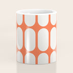 Midcentury Modern Retro Abstract Capsule Inspired Geometric Shapes in Minimalist Graphic Orange Coffee Mug Gallery Image 4