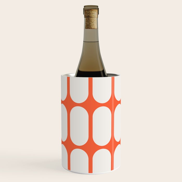 Midcentury Modern Retro Abstract Capsule Inspired Geometric Shapes in Minimalist Graphic Orange Wine Chiller Gallery Image 1
