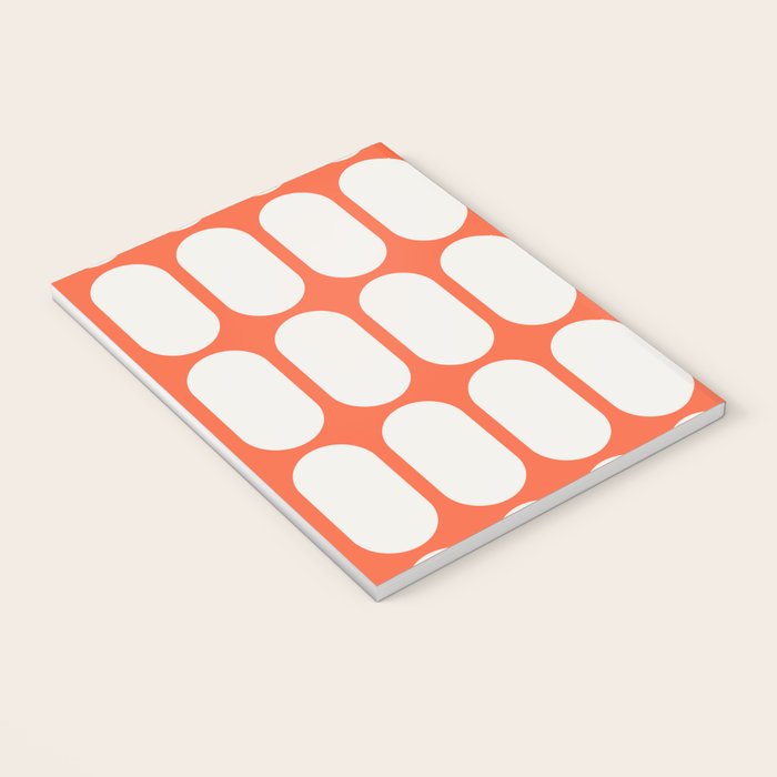 Midcentury Modern Retro Abstract Capsule Inspired Geometric Shapes in Minimalist Graphic Orange Notebook Gallery Image 3