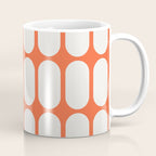Midcentury Modern Retro Abstract Capsule Inspired Geometric Shapes in Minimalist Graphic Orange Coffee Mug Gallery Image 1
