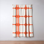 Midcentury Modern Retro Abstract Capsule Inspired Geometric Shapes in Minimalist Graphic Orange Window Curtain Gallery Image 3