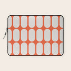 Midcentury Modern Retro Abstract Capsule Inspired Geometric Shapes in Minimalist Graphic Orange Laptop Sleeve Gallery Image 1