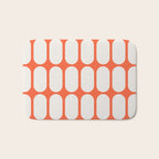 Midcentury Modern Retro Abstract Capsule Inspired Geometric Shapes in Minimalist Graphic Orange Bath Mat Gallery Image 1