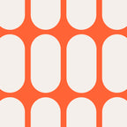 Midcentury Modern Retro Abstract Capsule Inspired Geometric Shapes in Minimalist Graphic Orange Coffee Mug Gallery Image 2