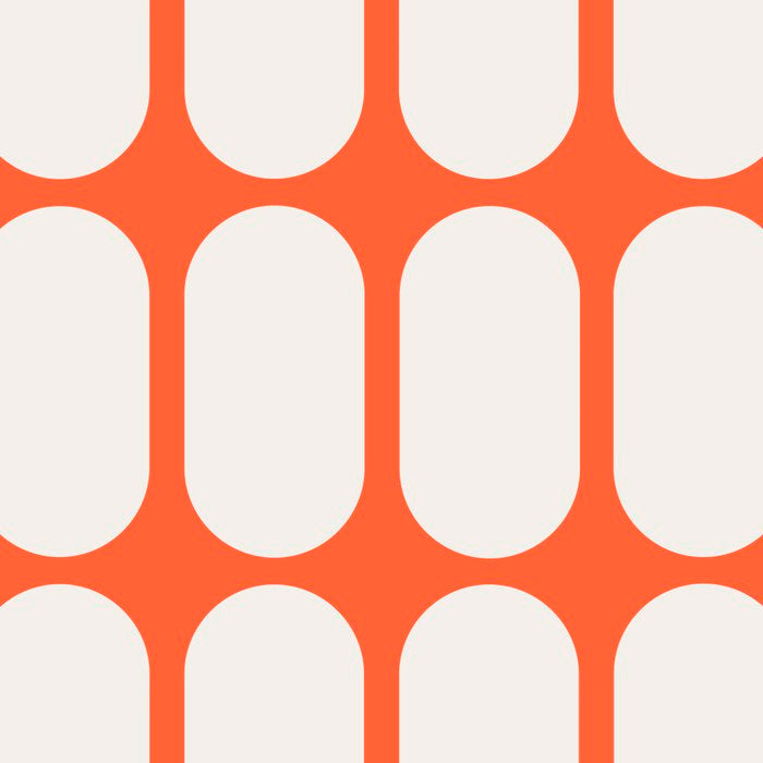 Midcentury Modern Retro Abstract Capsule Inspired Geometric Shapes in Minimalist Graphic Orange Coffee Mug Gallery Image 2