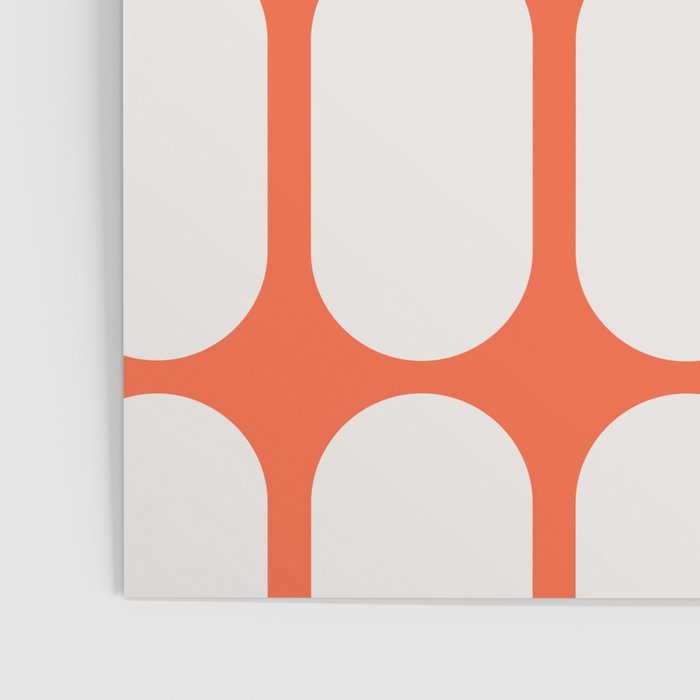Midcentury Modern Retro Abstract Capsule Inspired Geometric Shapes in Minimalist Graphic Orange Poster Gallery Image 3